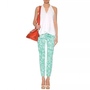 Diane von Furstenberg Current/Elliot mint floral classic skinny pants